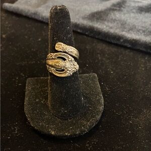 Silver plated Spoon Ring size 6.5